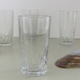 Set of 8 transparent glass water glasses