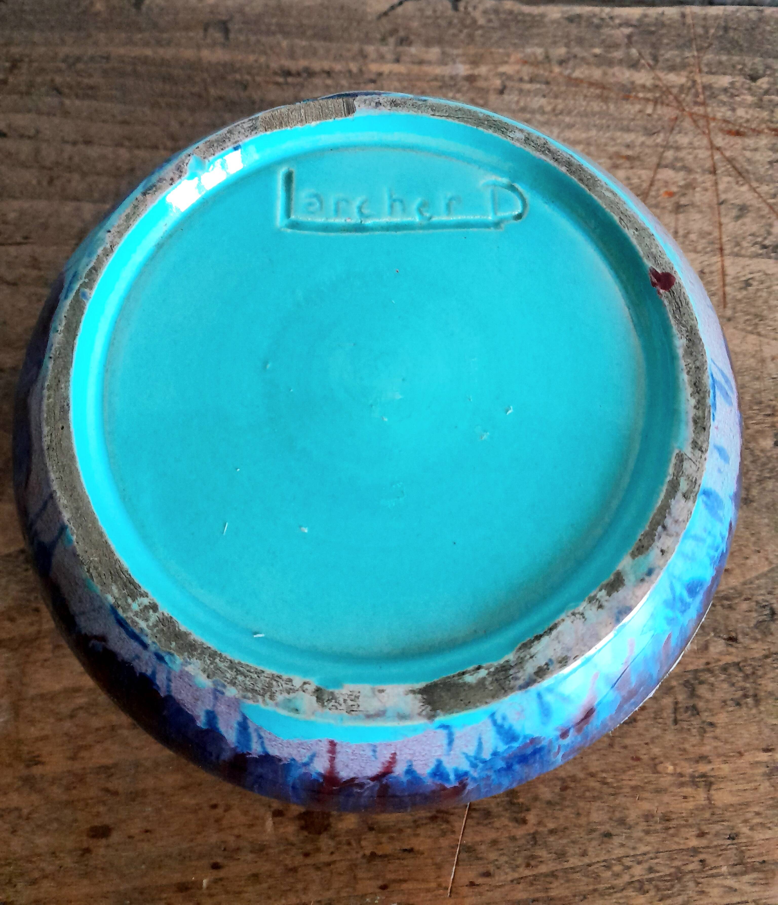 D.Larcher flamed stoneware ashtray