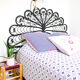 Black peacock rattan headboard