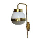 Sergio Mazza for Artemide, Italian "Delta" glass brass wall lamp 1960s