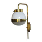 Sergio Mazza for Artemide, Italian "Delta" glass brass wall lamp 1960s
