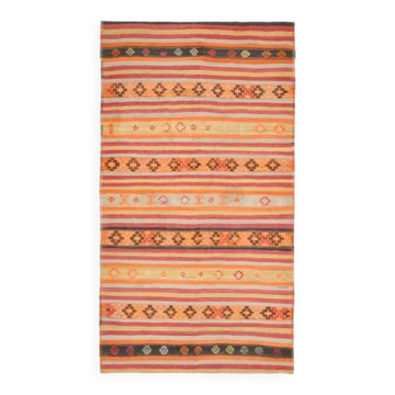 Vintage Turkish Oushak Handmade Wool Cotton Orange Area Rug 168x300