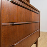 Mid-century teak shelf with pull-out top, Denmark, 1960s