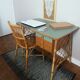 Bureau Louis Sognot et sa chaise en rotin