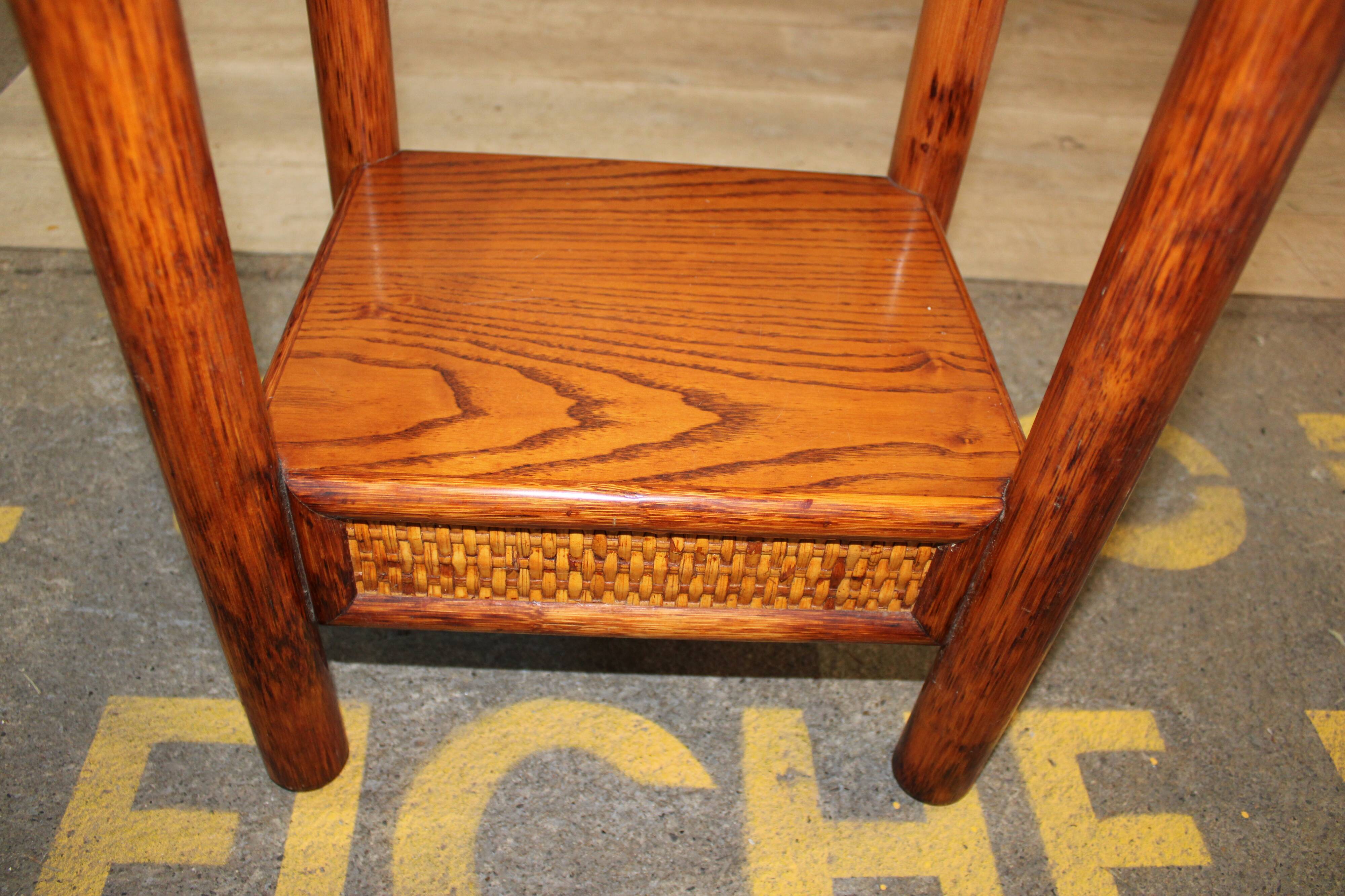 Wooden console and rattan "maugrion"