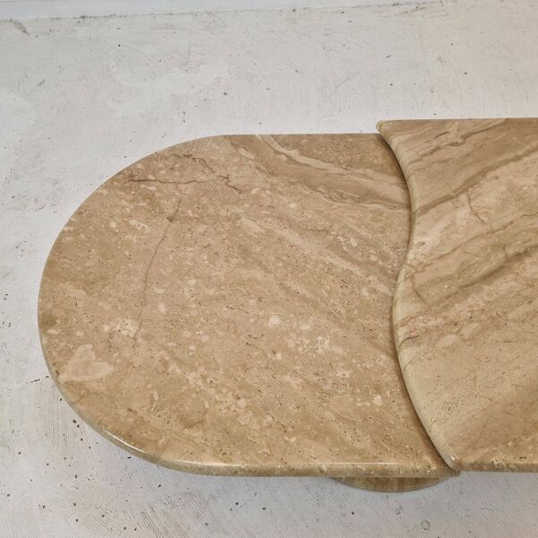 Table basse en travertin, italie, 1980s