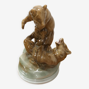 Porcelain statue bears vintage