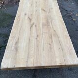 Restored 19th-century monastery dining table in solid oak, 220cm