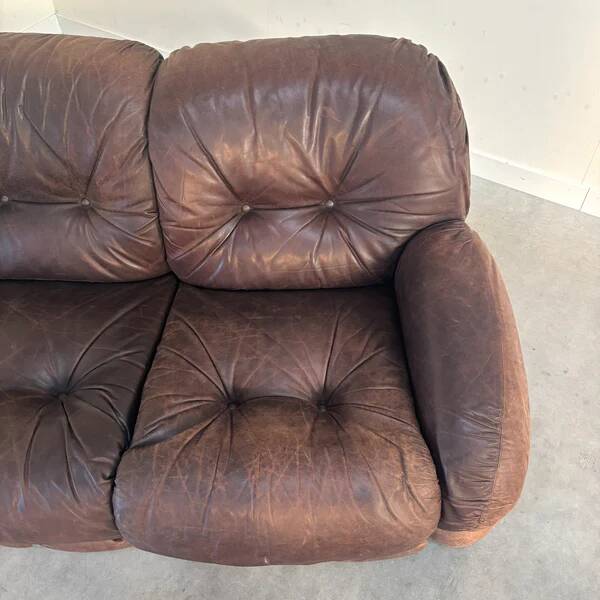 Canapé Okay en cuir d'Adriano Piazzesi, Italie, années 1970