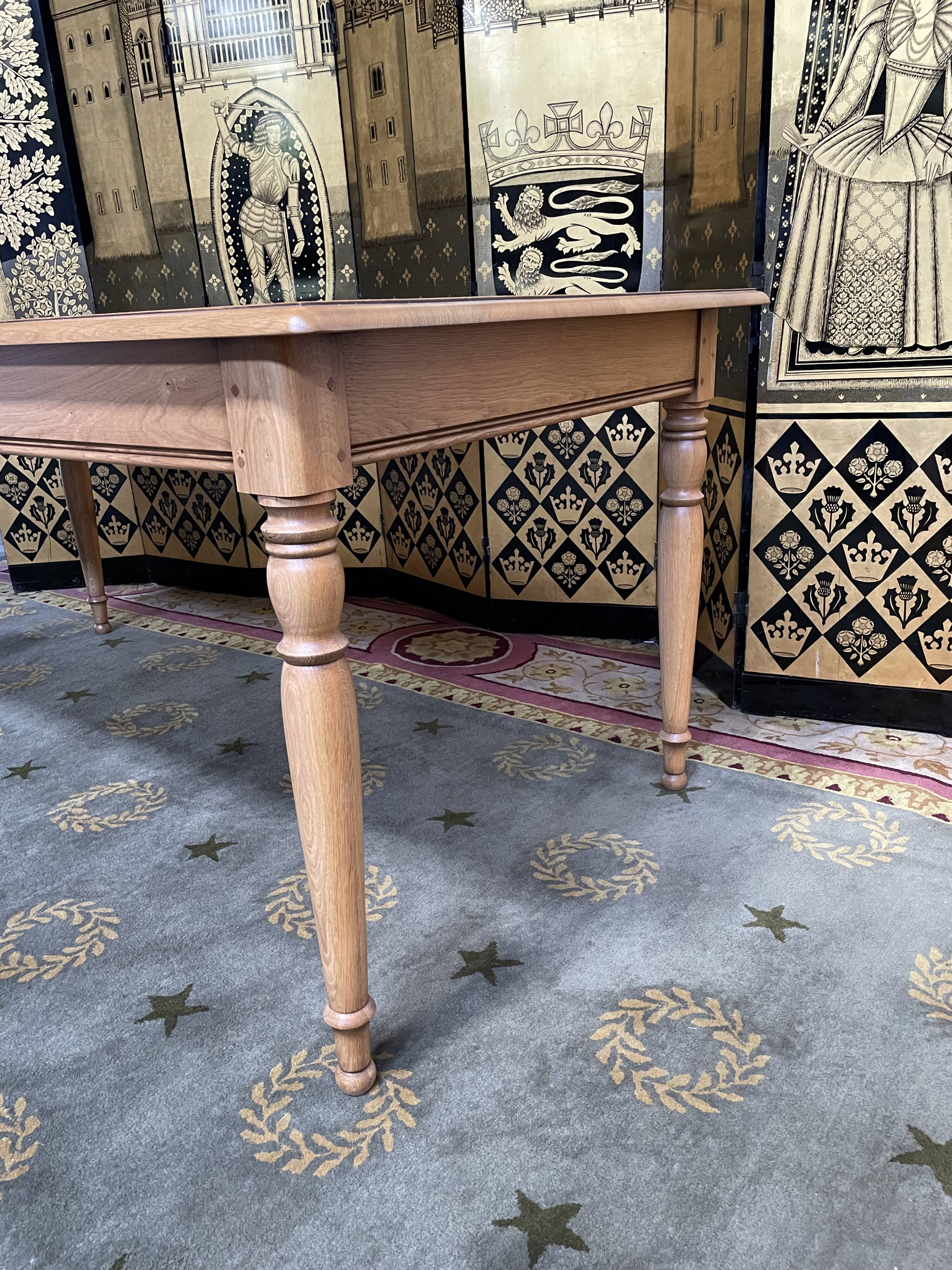 Solid oak farmhouse table Louis Philippe