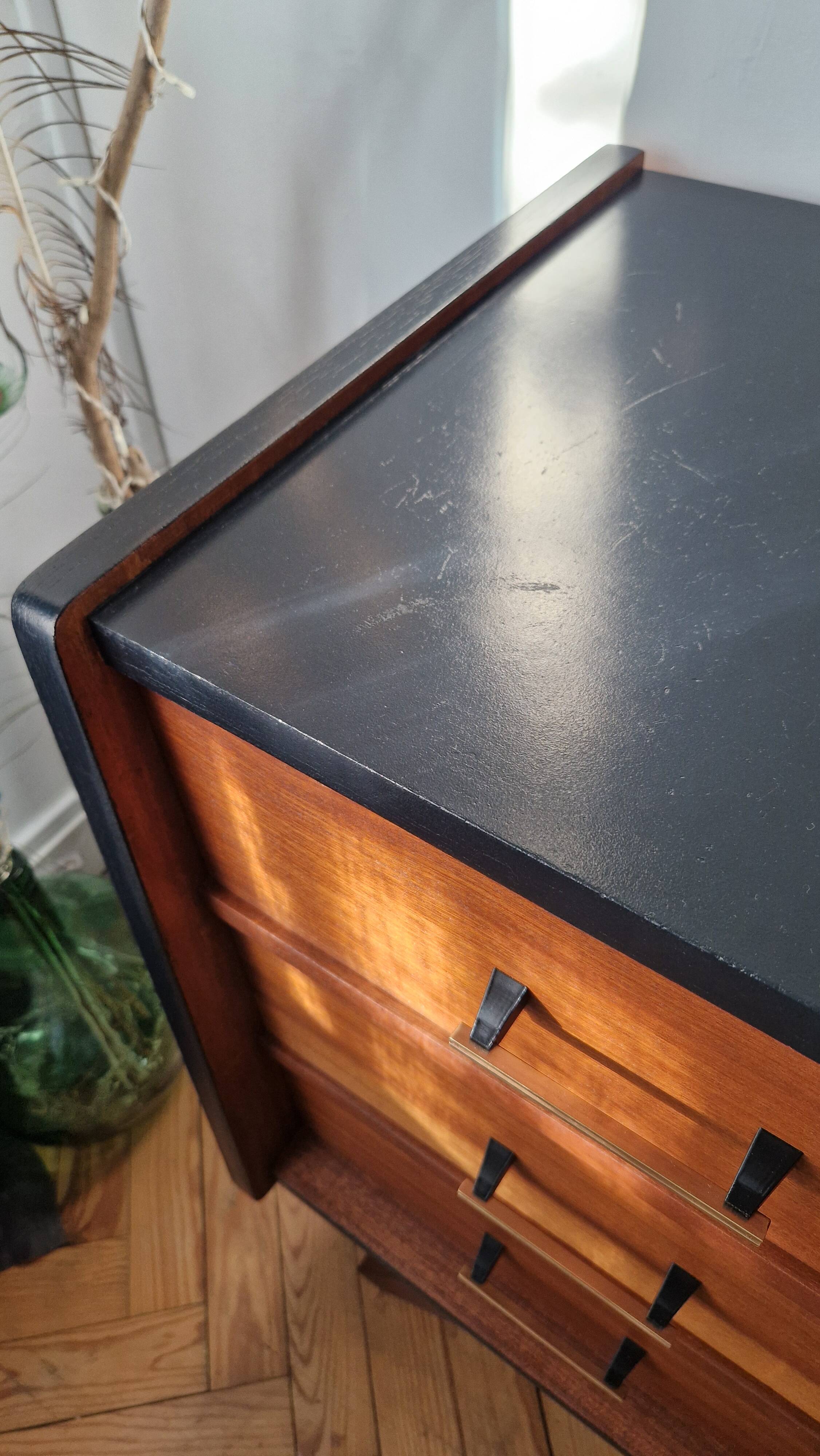 Vintage Scandinavian commode with tapered legs.