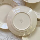 6 flat earthenware plates in beige and gold Villeroy Boch ACC-7227