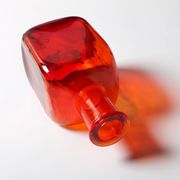 Rare Mid-century Red Glass Flack, Bottle, Decanter / Sweden / 1950s
