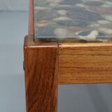 Swedish rosewood and pebbles coffee table in the style of Ib Kofod-Larsen , 1960s