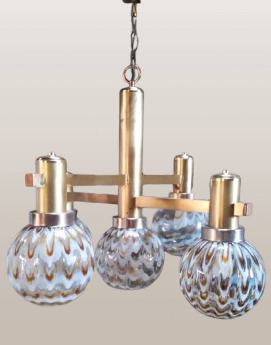 Vintage Italian chandelier in the style of Gaetano Sciolari, 1970s