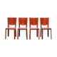 Ensemble de quatre chaises en cuir par Enrico Pellizzoni 70s