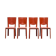 Ensemble de quatre chaises en cuir par Enrico Pellizzoni 70s