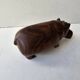 Zoomorphic wooden hippopotamus statuette sculpture