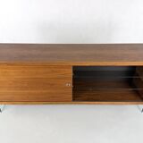 Teak sideboard with glass legs, France - 1990s