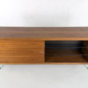 Teak sideboard with glass legs, France - 1990s
