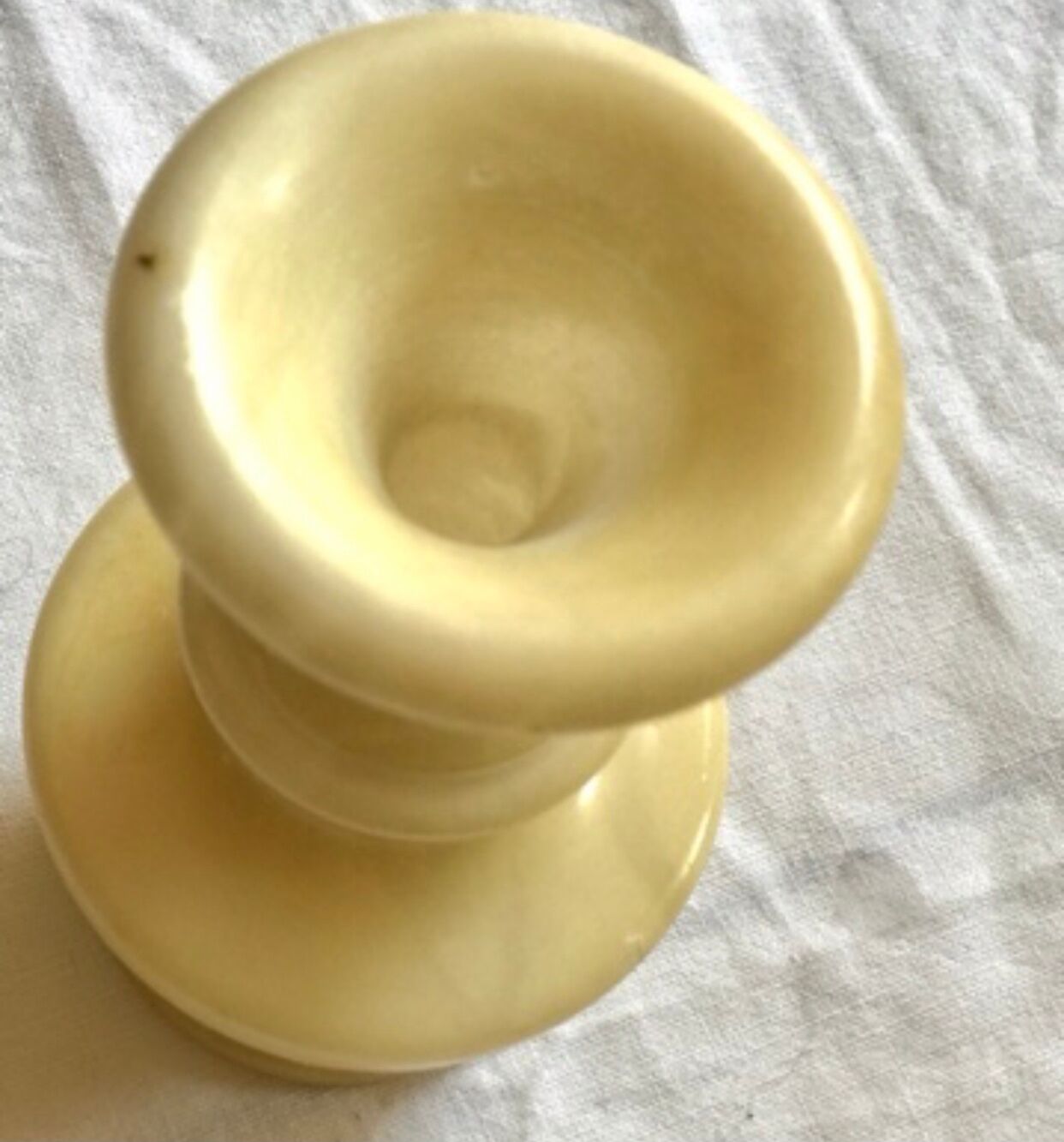 Cream-colored alabaster vase