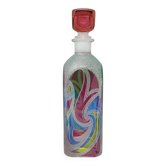 Carafe ou bouteille décorative d'exception des années 1970, signée Luigi Bormioli. Fabriquée en Italie.