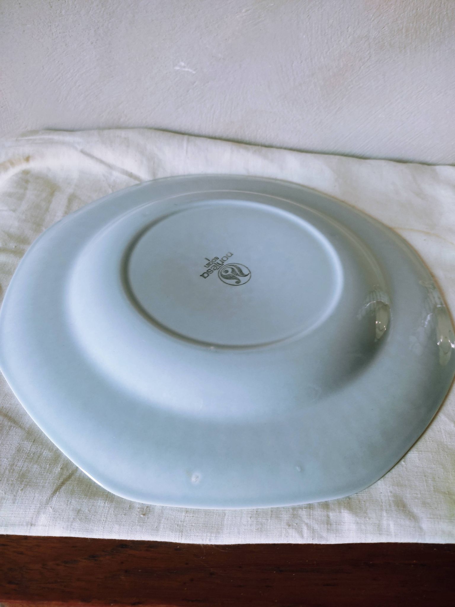 Octagonal earthenware dish