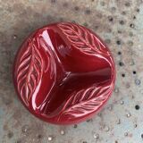 Verceram France Burgundy Red Slip Glazed Ceramic Ashtray