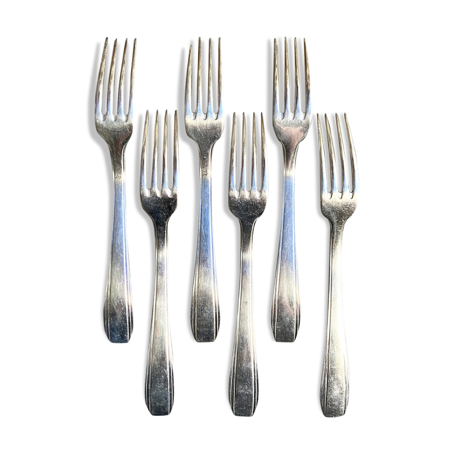 Lot De Fourchettes à Dessert En Métal Argenté - Style Art Déco (1920-1949) - Occasion