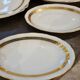 UM Limoges table service, Art Deco gold thread porcelain 80 pieces