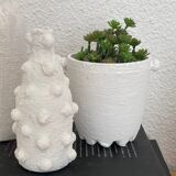 Trio of white vases