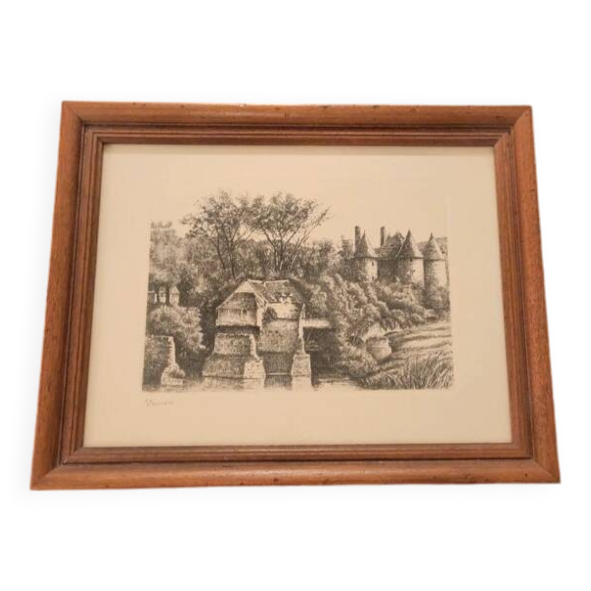 Painting print engraved Léopold Robin etching Vernon impressionist painter