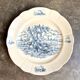 Longchamp round dish in blue iron clay, “Burgundy” service