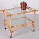 Vintage Bamboo Trolley and serving trolley 1960s