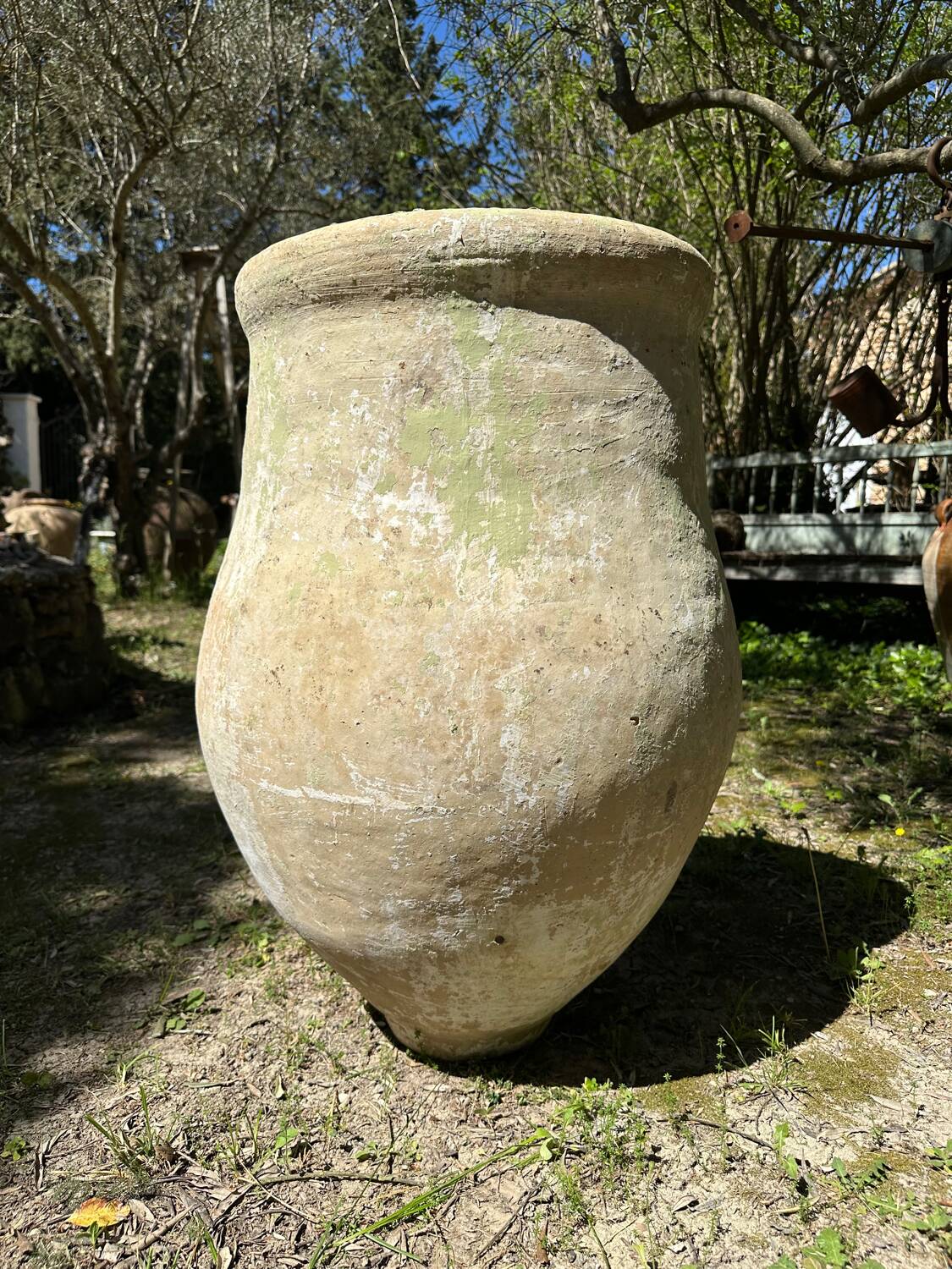 Ancient terracotta pottery jar from the 19th century
