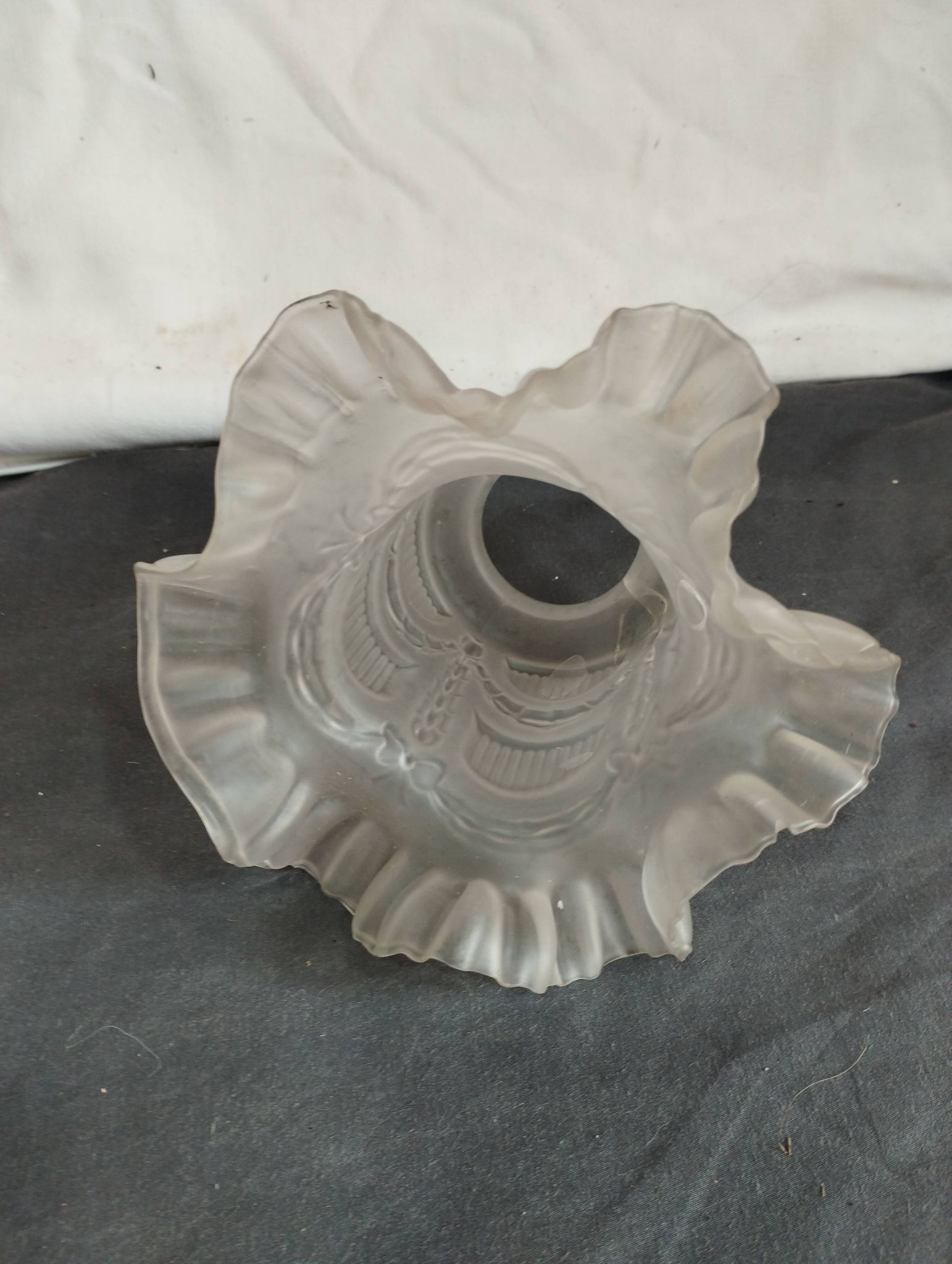 old frosted glass tulip globe