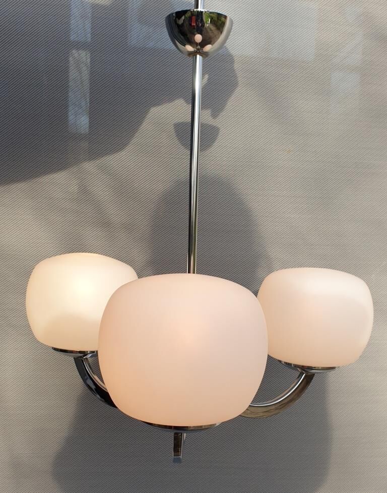 Sputnik 1970 triplet globes opal glass
