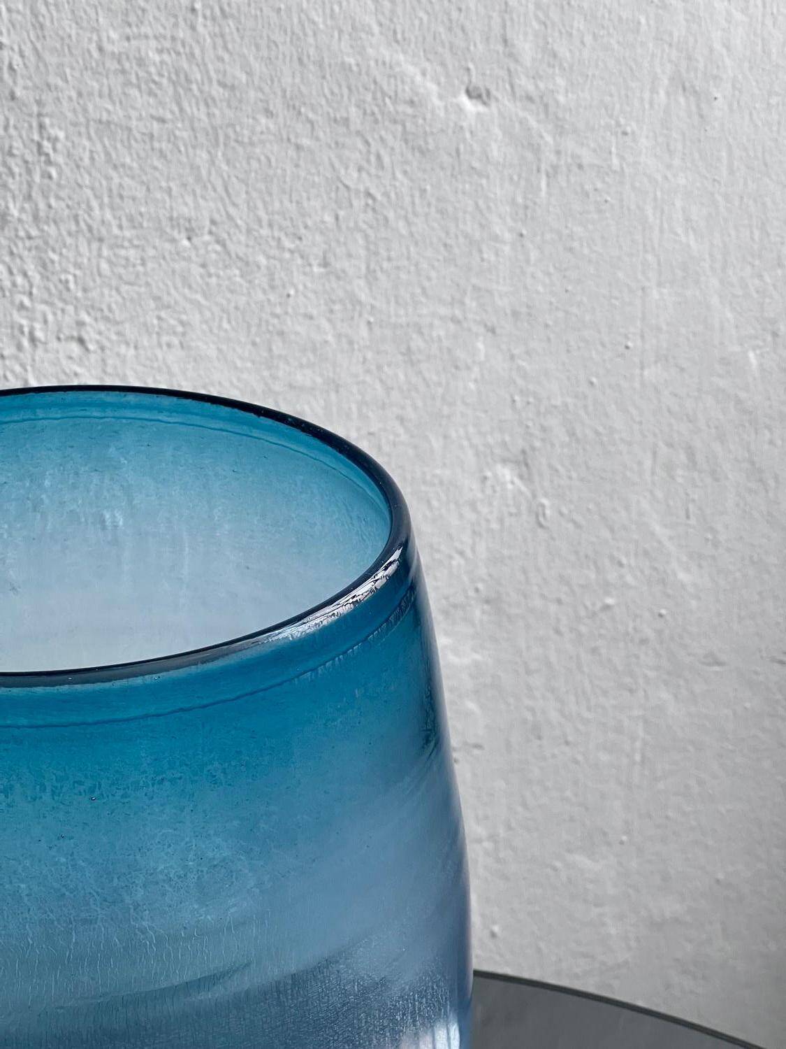 Big Opalescent Vase in Hand Blown Murano Glass, Blue Purple Gold Iridescent
