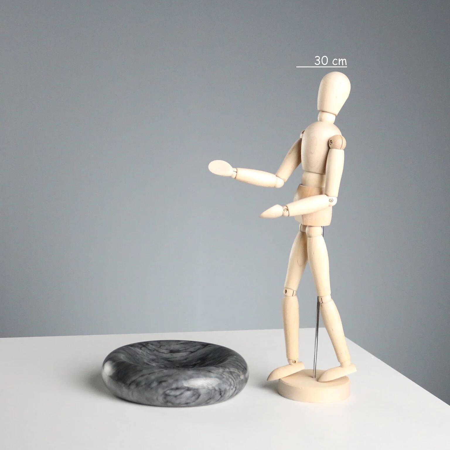 Vintage grey marble centrepiece, design, Italy, 1970s