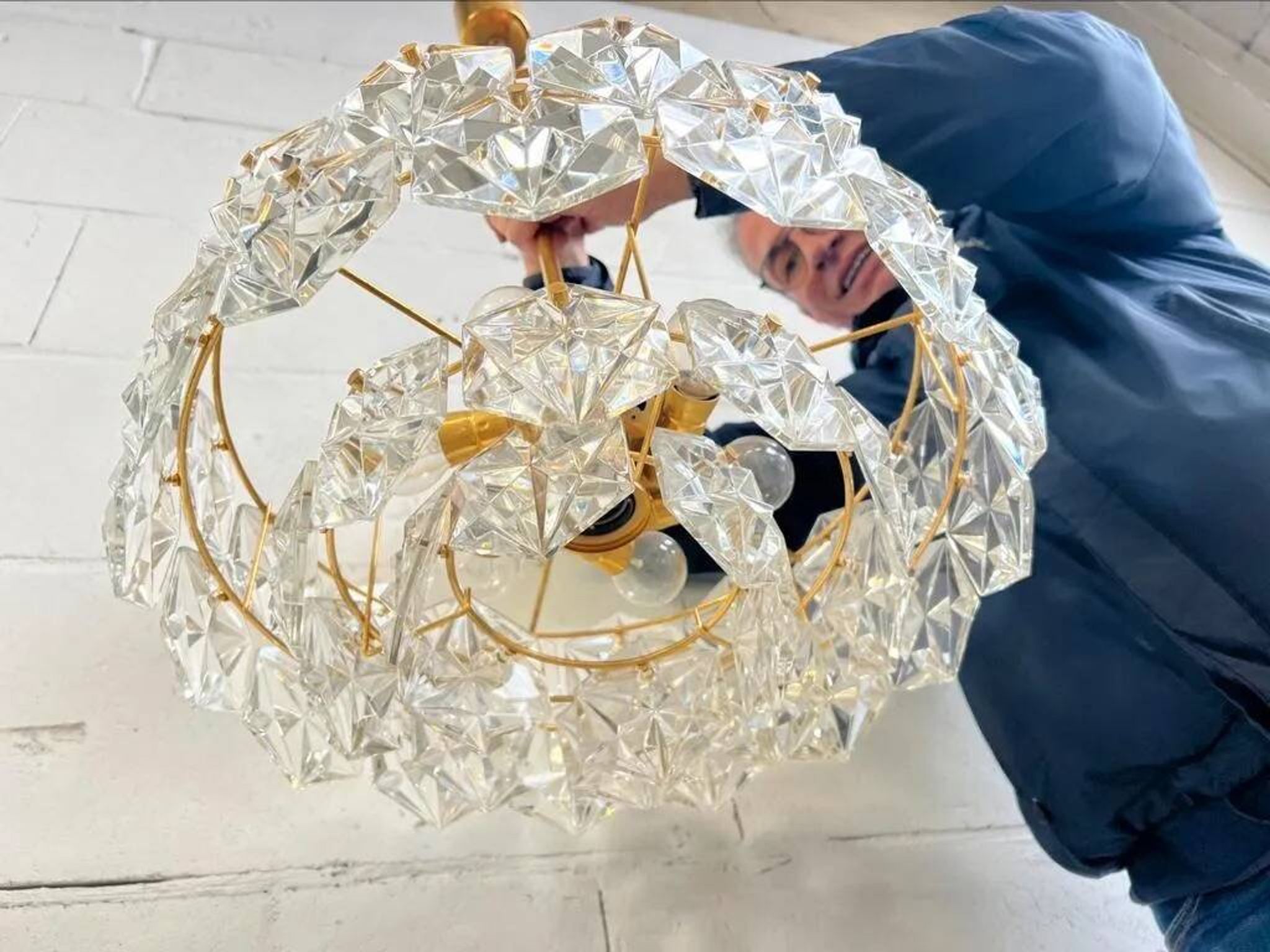 Lustre vintage en cristal kinkeldey