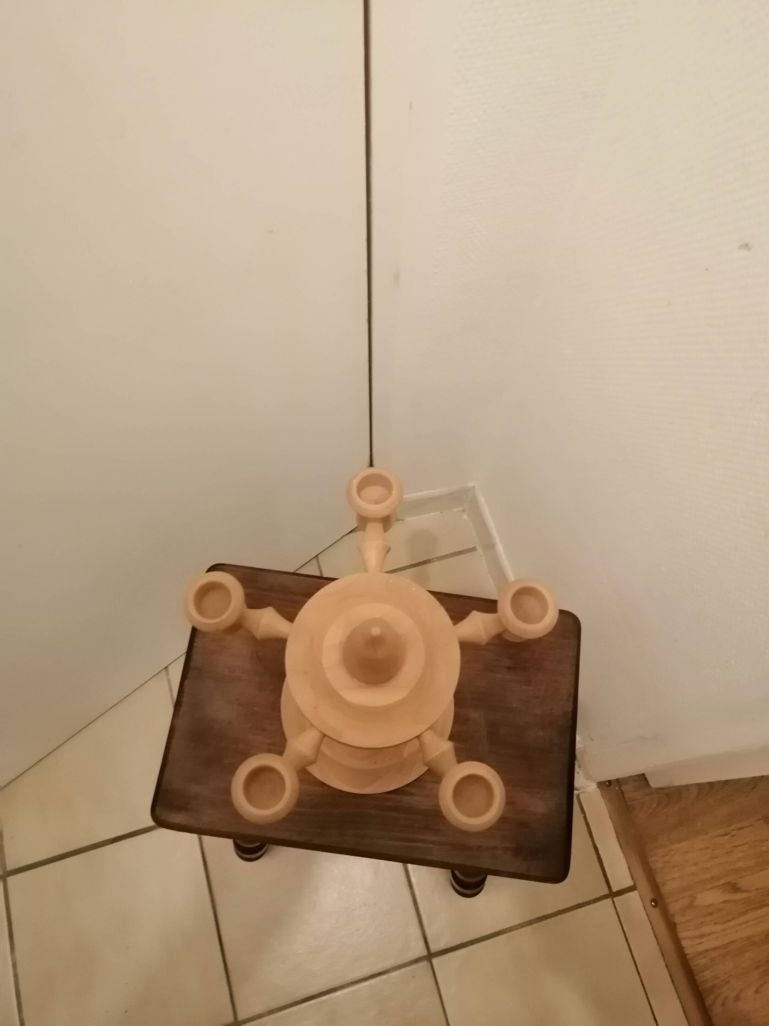 Scandinavian wooden candlestick holder