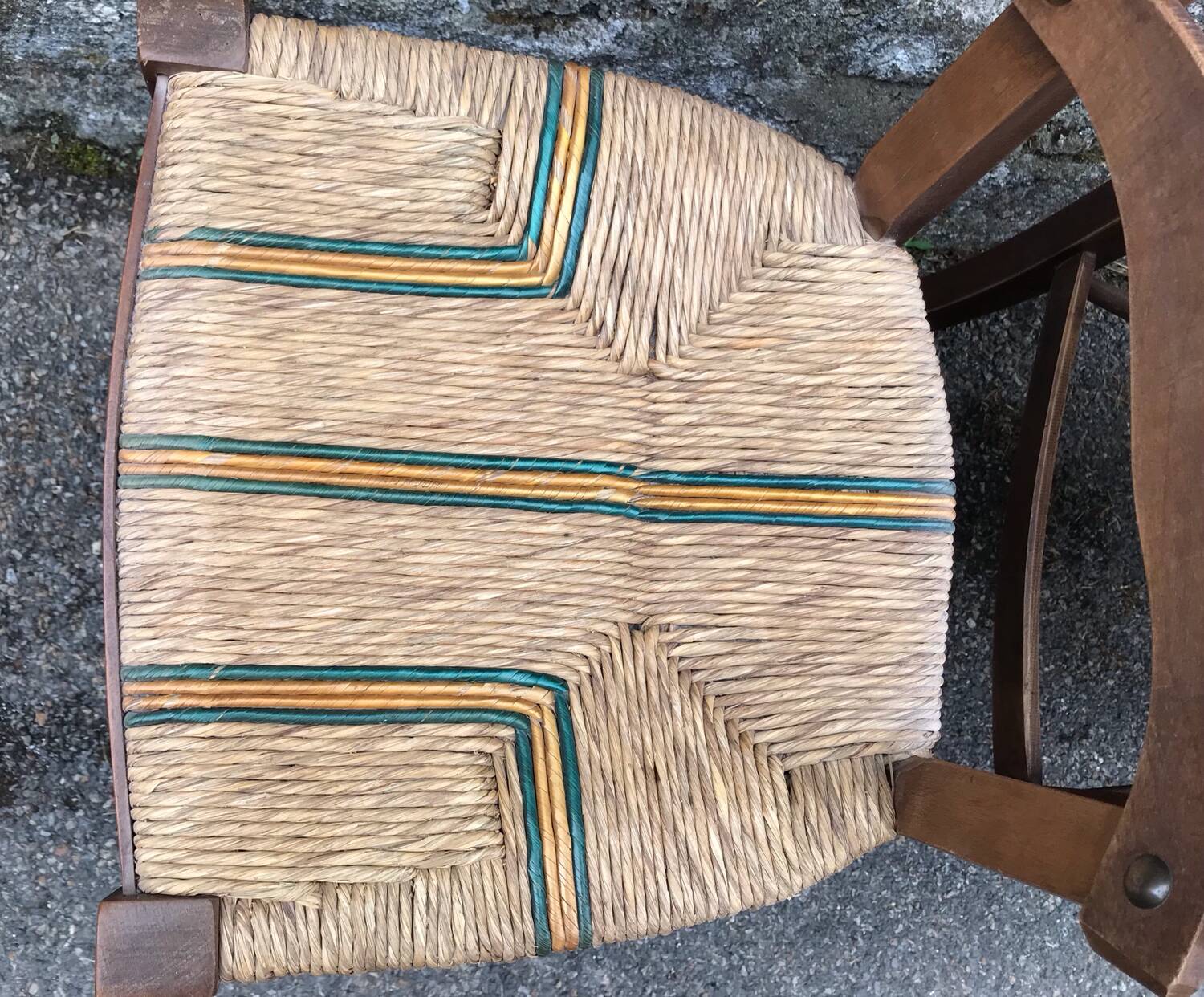 Set of 6 straw bistro chairs