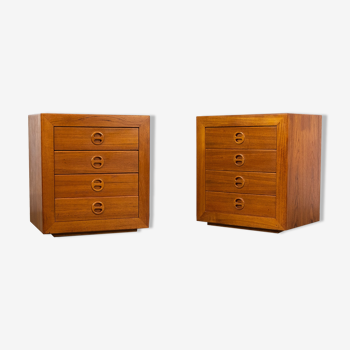 Teak nightstands, 1970s, set of 2