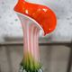 Murano blown glass soliflore vase in the shape of a green and red Calla flower