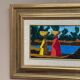Original Swedish Oil on Panel – "Female Figures by a Stream", attributed to Lars Norrman – Signed – Vintage and Framed – 38 × 74 cm (15 × 29.1 inches)