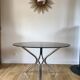 Dining / living table in chrome and smoked glass design 70s