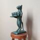 Antique metal cat candlestick