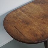 Large Oval Dutch Rustic Farmhouse Teak Dining Table