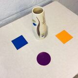 West German vase, typical 60s, handcrafted painted ceramics