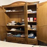 3-door, 3-drawer wardrobe in solid oak